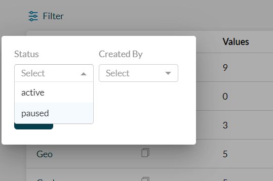 Applying filters for dimensions